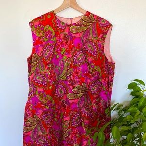 Vintage 1960s paisley Martin Berens of California party dress